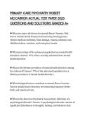 PRIMARY CARE PSYCHIATRY ROBERT &NewLine;MCCARRON ACTUAL TEST PAPER 2026 &NewLine;QUESTIONS AND SOLUTIONS GRADED A&plus;