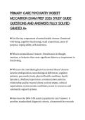 PRIMARY CARE PSYCHIATRY ROBERT &NewLine;MCCARRON EXAM PREP 2026 STUDY GUIDE &NewLine;QUESTIONS AND ANSWERS FULLY SOLVED &NewLine;GRADED A&plus; 