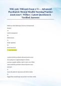 NSG 526&sol; NSG526 Exam 2 V1 &ndash; Advanced &NewLine;Psychiatric Mental Health Nursing Practice &NewLine;2026&sol;2027 &vert; Wilkes &vert; Latest Questions & &NewLine;Verified Answers