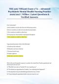 NSG 526&sol; NSG526 Exam 2 V2 &ndash; Advanced &NewLine;Psychiatric Mental Health Nursing Practice &NewLine;2026&sol;2027 &vert; Wilkes &vert; Latest Questions & &NewLine;Verified Answers 
