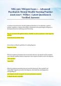 NSG 526&sol; NSG526 Exam 1 &ndash; Advanced &NewLine;Psychiatric Mental Health Nursing Practice &NewLine;2026&sol;2027 &vert; Wilkes &vert; Latest Questions & &NewLine;Verified Answers 