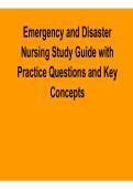 Emergency Disaster Nursing Study Guide Practice Questions Key Concepts Emergency Preparedness Nursing Exam Review 2025&sol; 2026