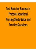 Success in Practical Vocational Nursing Test Bank Study Guide Practice Questions Nursing Exam Preparation Resource 2025&sol; 2026