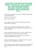 HCCA CHPC Exam Questions and Answers Study Guide with Practice Test and Detailed Explanations