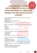 IAHSS ADVANCED OFFICER &NewLine;CERTIFICATION QUESTIONS &sol;&sol; IAHSS &NewLine;SUPERVISOR EXAM 2026 IAHSS BASIC &NewLine;TRAINING FOR HEALTHCARE SECURITY &NewLine;OFFICERS 