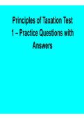 Principles of Taxation Test 1 Practice Questions Answers Tax Law Exam Prep Study Guide 2025&sol; 2026