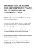 PSYCHOLOGY THEMES AND VARIATIONS &NewLine;DOUG MCCANN CERTIFICATION EVALUATION &NewLine;2026 TEST PAPER QUESTIONS AND &NewLine;SOLUTIONS 100&percnt; CORRECT