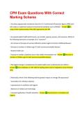 CPH Exam Questions With Correct Marking Scheme