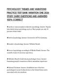 PSYCHOLOGY THEMES AND VARIATIONS &NewLine;PRACTICE TEST BANK VARIATION ONE 2026 &NewLine;STUDY GUIDE QUESTIONS AND ANSWERS &NewLine;100&percnt; CORRECT