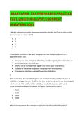 MARYLAND TAX PREPARERS PRACTICE &NewLine;TEST QUESTIONS WITH CORRECT &NewLine;ANSWERS 2026