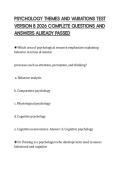 PSYCHOLOGY THEMES AND VARIATIONS TEST &NewLine;VERSION B 2026 COMPLETE QUESTIONS AND &NewLine;ANSWERS ALREADY PASSED 