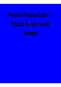 Personal Finance Exam 1 Practice Questions Answers Financial Literacy Exam Prep Guide Budgeting Saving Credit 2025&sol; 2026
