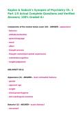 Kaplan & Sadock&rsquo;s Synopsis of Psychiatry Ch&period; 1 Part 1&sol;X Actual Complete Questions and Verified Answers&vert; 100&percnt; Graded A&plus;&NewLine;