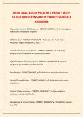 WGU D444 ADULT HEALTH 1 EXAM STUDY GUIDE QUESTIONS AND CORRECT VERIFIED ANSWERS