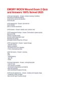 EMORY WOCN Wound Exam 2 Quiz and Answers 100&percnt; Solved 2025