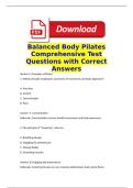Balanced Body Pilates Comprehensive Test Questions with Correct Answers