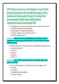 TCFP Basic Structural Firefighter Exam With&NewLine;Actual Questions & Verified Answers&comma; Plus&NewLine;Explained Rationales&sol;Expert Verified For&NewLine;Guaranteed 100&percnt; Pass 2026&sol;Latest&NewLine;Update&sol;Instant Download Pdf