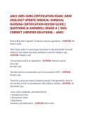 ANCC MED-SURG CERTIFICATION EXAM&colon; &lpar;NEW &NewLine;2026&sol;2027 UPDATE&rpar; MEDICAL-SURGICAL &NewLine;NURSING CERTIFICATION REVIEW GUIDE &vert; &NewLine;QUESTIONS & ANSWERS &vert; GRADE A &vert; 100&percnt; &NewLine;CORRECT &lpar;VERIFIED SOLUTIONS&rpar; &ndash; ANCC
