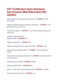 DOT Certification Exam Questions &NewLine;And Answers &vert;Well Elaborated&vert; 2027 &NewLine;Updates 