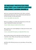 SOS MECHANIC CERTIFICATION FINAL &NewLine;EXAM SCRIPT 2026 COMPLETE QUESTIONS &NewLine;AND CORRECT ANSWERS GRADED A&plus; 