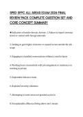SPED SFPC ALL AREAS EXAM 2026 FINAL &NewLine;REVIEW PACK COMPLETE QUESTION SET AND &NewLine;CORE CONCEPT SUMMARY 