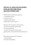 SPED SFPC ALL AREAS EXAM 2026 REVISION &NewLine;NOTES AND STRUCTURED SPECIAL &NewLine;EDUCATION OVERVIEW GUIDE 