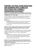 NURSING 100 FINAL EXAM QUESTIONS AND ANSWERS WITH COMPLETE SOLUTIONS 100&percnt; CORRECT GUARANTEED SUCCESS&excl;&excl;&excl;