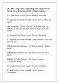 CCJ 4004 Comparative Criminology and Criminal Justice Systems Exam 2 Questions With Complete Solutions