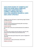 OHIO STATE BOARD OF COSMETOLOGY &NewLine;PRACTICE EXAM &lpar;2026&rpar; &vert;COMPLETE &NewLine;GUIDE WITH QUESTIONS WITH &NewLine;CORRECT VERIFIED AND WELL &NewLine;ANALYZED ANSWERS GRADED A&plus; &lpar;2025-&NewLine;2026 LATEST UPDATE&rpar;&excl;&excl;&excl;