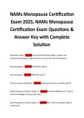 Menopause Society Exam&colon; Key Quiz Questions & Answer Key with Complete Solution&period;