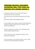 HORNGREN FINANCIAL MANAGERIAL&NewLine;ACCOUNTING FINAL STUDY GUIDE 2026&NewLine;QUESTIONS WITH ANSWERS GRADED A&plus;&NewLine;