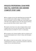 HR BLOCK PROFESSIONAL EXAM PAPER&NewLine;2026 FULL QUESTIONS AND ANSWERS&NewLine;COMPLETE STUDY GUIDE&NewLine;