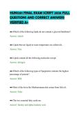 HUN1201 FINAL EXAM SCRIPT 2026 FULL&NewLine;QUESTIONS AND CORRECT ANSWERS&NewLine;VERIFIED A&plus;&NewLine;