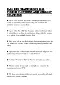 IAED ETC PRACTICE SET 2026&NewLine;TESTED QUESTIONS AND CORRECT&NewLine;SOLUTIONS