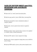 IAED ETC REVIEW SHEET 2026 FULL&NewLine;QUESTIONS AND ACCURATE&NewLine;ANSWERS