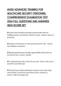 IAHSS ADVANCED TRAINING FOR&NewLine;HEALTHCARE SECURITY PERSONNEL&NewLine;COMPREHENSIVE EXAMINATION TEST&NewLine;2026 FULL QUESTIONS AND ANSWERS&NewLine;HIGH SCORE SET