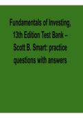 Fundamentals of Investing 13th Edition Scott B Smart Test Bank Practice Questions Answers Investment Analysis Exam Prep Guide 2025&sol; 2026