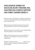 IAHSS ADVANCED TRAINING FOR&NewLine;HEALTHCARE SECURITY PERSONNEL FINAL&NewLine;EXAM PAPER 2026 COMPLETE QUESTIONS&NewLine;AND CORRECT ANSWERS GRADED A&plus;