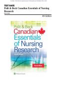 Test Bank - Polit & Beck Canadian Essentials of Nursing Research 4th Edition by Kevin Woo&semi; 978-1975109691 Chapter 1-18 Complete Guide&period;