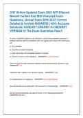 CNT Written Updated Exam 2026 WITH Recent &NewLine;Newest Verified And Well Analyzed Exam &NewLine;Questions  &lpar;Actual Exam 2026-2027&rpar; Correct &NewLine;Detailed & Verified ANSWERS &lpar;100&percnt; Accurate &NewLine;Solutions&rpar; ALREADY GRADED A&plus;&vert;&vert;NEWEST &NewLine;VERSION Of The Exam Guarantee Pass&excl;&excl;