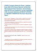 CS6250 Computer Networks Exam 1 Updated &NewLine;Exam 2026 WITH Recent Newest Verified And &NewLine;Well Analyzed Exam Questions  &lpar;Actual Exam &NewLine;2026-2027&rpar;Correct Detailed & Verified ANSWERS &NewLine;&lpar;100&percnt; Accurate Solutions&rpar; ALREADY GRADED &NewLine;A&plus;&vert;&vert;NEWEST VERSION Of The Exam Gu
