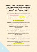STT 231 Exam 1&colon; Foundational Statistics - Terms & Complete Definitions &lpar;Newest 2026&sol;2027 Update&rpar; Questions and Verified Answers &vert; 100&percnt; Correct &vert; Grade A&NewLine;&NewLine;