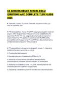 CA JURISPRUDENCE ACTUAL EXAM QUESTIONS AND COMPLETE STUDY GUIDE 2026&period;&NewLine;&NewLine;