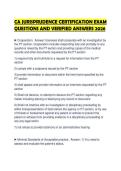 CA JURISPRUDENCE CERTIFICATION EXAM QUESTIONS AND VERIFIED ANSWERS 2026&period;&NewLine;&NewLine;