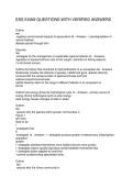 ESS EXAM QUESTIONS WITH VERIFIED ANSWERS