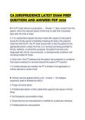 CA JURISPRUDENCE LATEST EXAM PREP QUESTIONS AND ANSWERS PDF 2026&period;&NewLine;&NewLine;