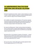 CA JURISPRUDENCE PRACTICE EXAM QUESTIONS AND DETAILED SOLUTIONS 2026&period;&NewLine;&NewLine;