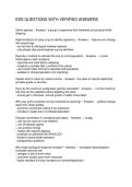 ESS QUESTIONS WITH VERIFIED ANSWERS
