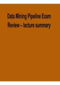 Data Mining Pipeline Exam Review Lecture Summary Data Science Exam Prep Guide 2025&sol; 2026