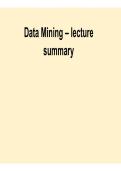 Data Mining Lecture Summary Data Science Exam Prep Guide 2025&sol; 2026